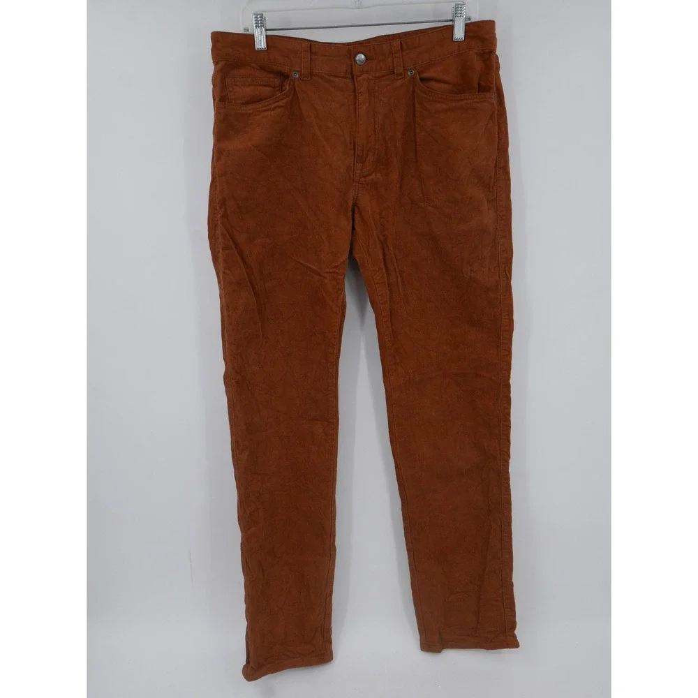 Peter Millar Superior Corduroy Pants Brown 5-Pocket Classic Fit Men's 33x34